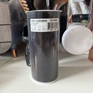 3/$15 Premium Glitter Tulle Spool of 5.75" X 25 Yards in Black Silver Glitter